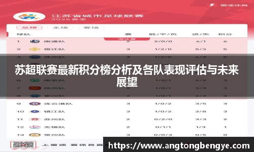 苏超联赛最新积分榜分析及各队表现评估与未来展望
